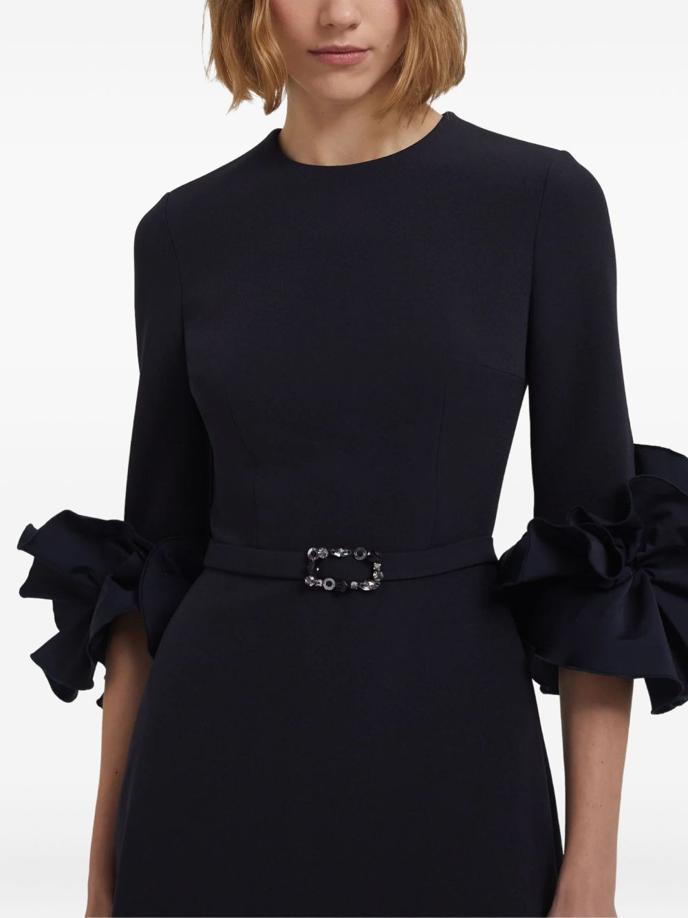 embellished ruffle-sleeve gown - 5