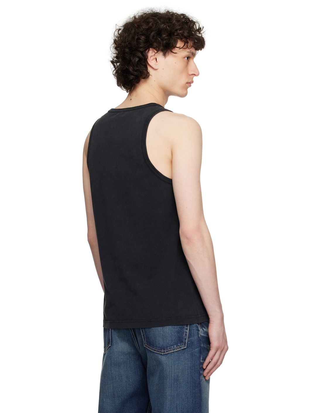 Black 'La Prémonition' Crystal Embellished Tank Top - 3