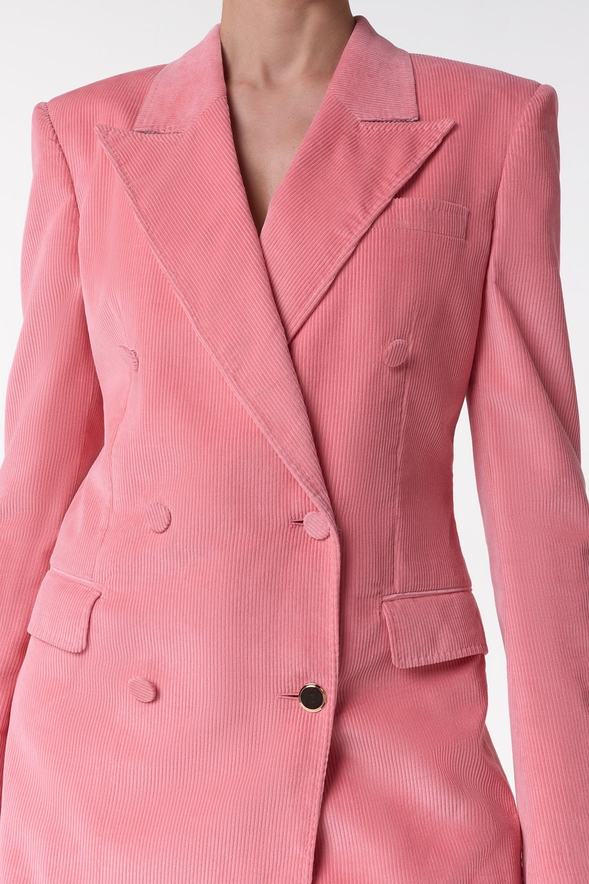 Gavin Blazer in Rosa Sea Island Cotton Corduroy - 5