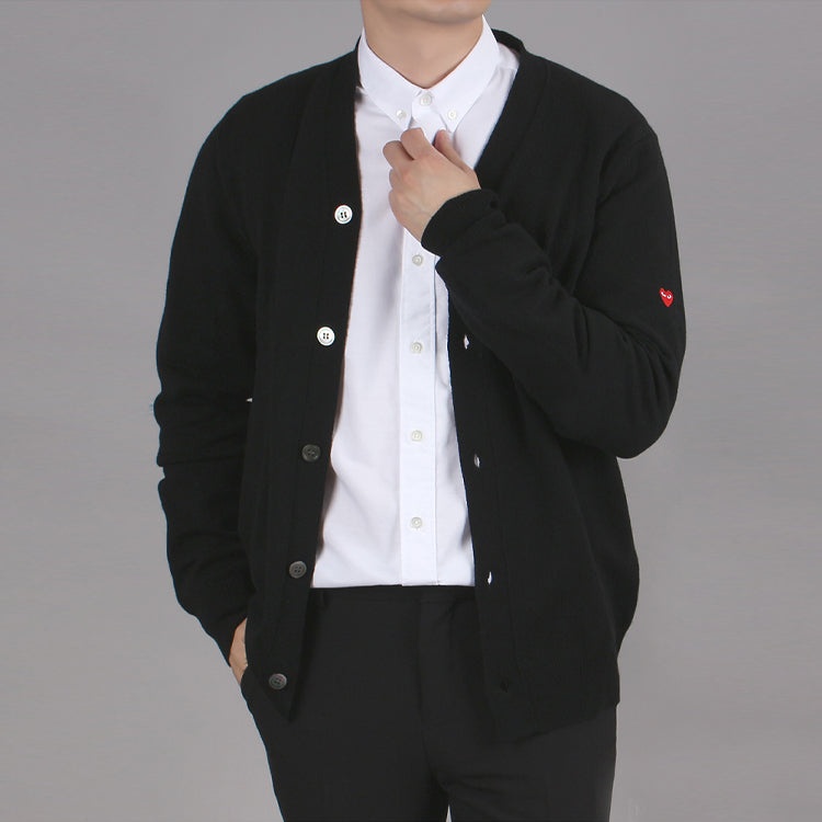 COMME des GARCONS PLAY Small Heart Cardigan 'Black' AZ-N042-051-1 - 3