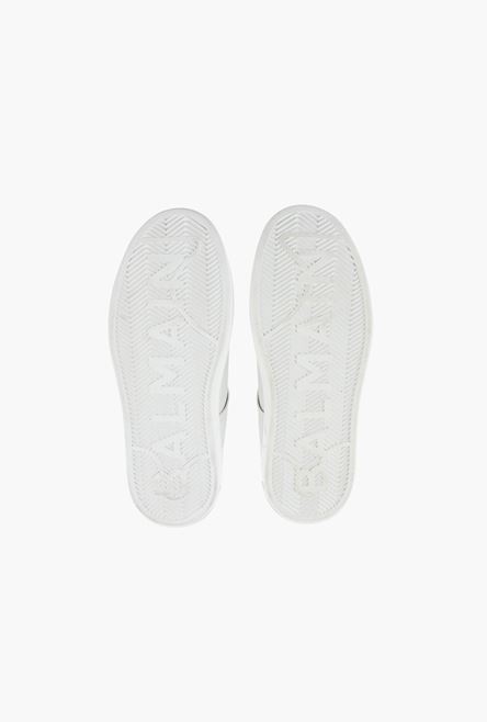 White calfskin and glittery black B-Court sneakers - 5