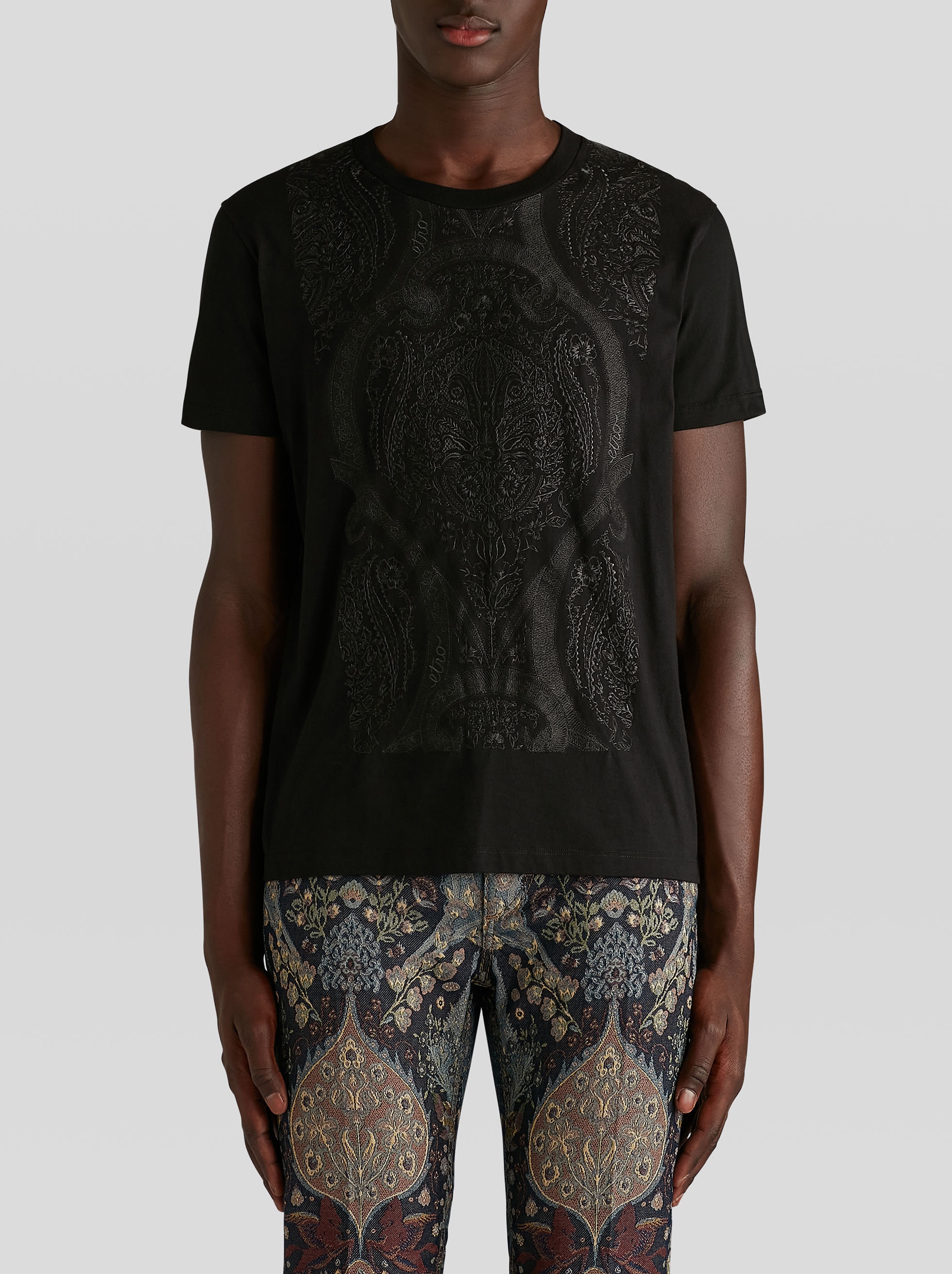 T-SHIRT WITH PAISLEY EMBROIDERY - 2