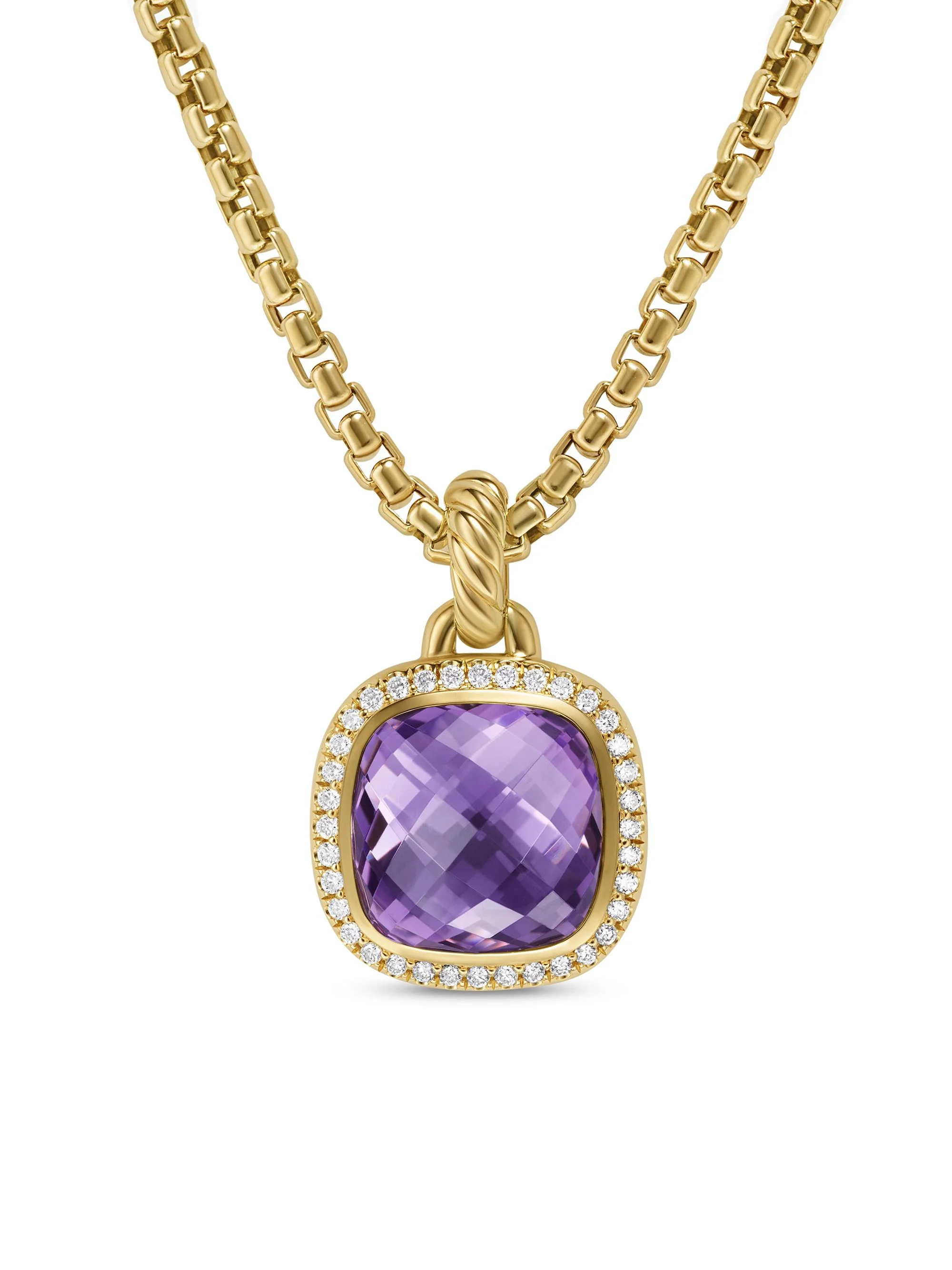 Women's Albion Pendant in 18K Yellow Gold - Amethyst - 1