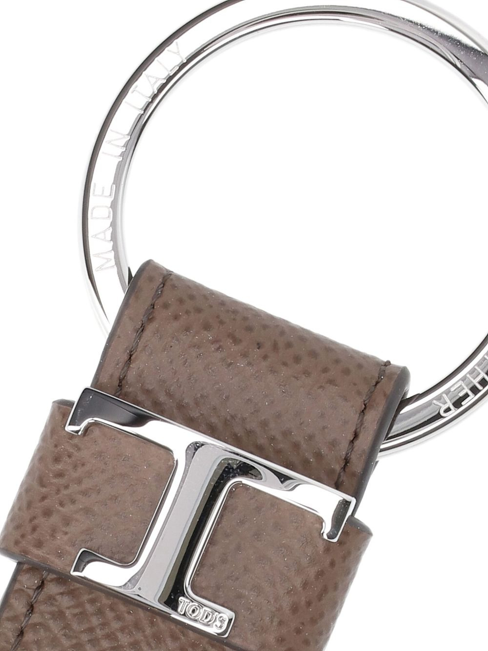 logo-plaque leather keyring - 2