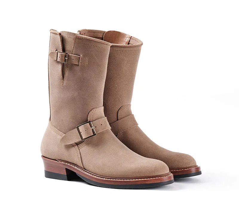 LK-003 Wabash Engineer Boots Horween Leather CXL Natural Roughout - 1