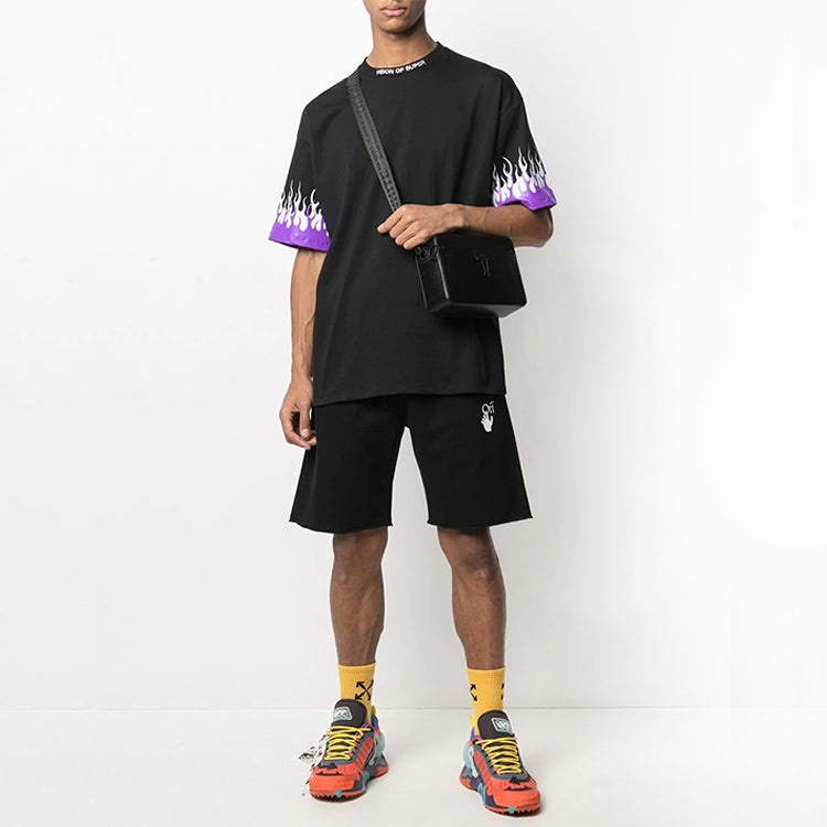Off-White SS21 Diag Stripe Sweat Shorts Men s Black OMCI006R21FLE0021032 - 3