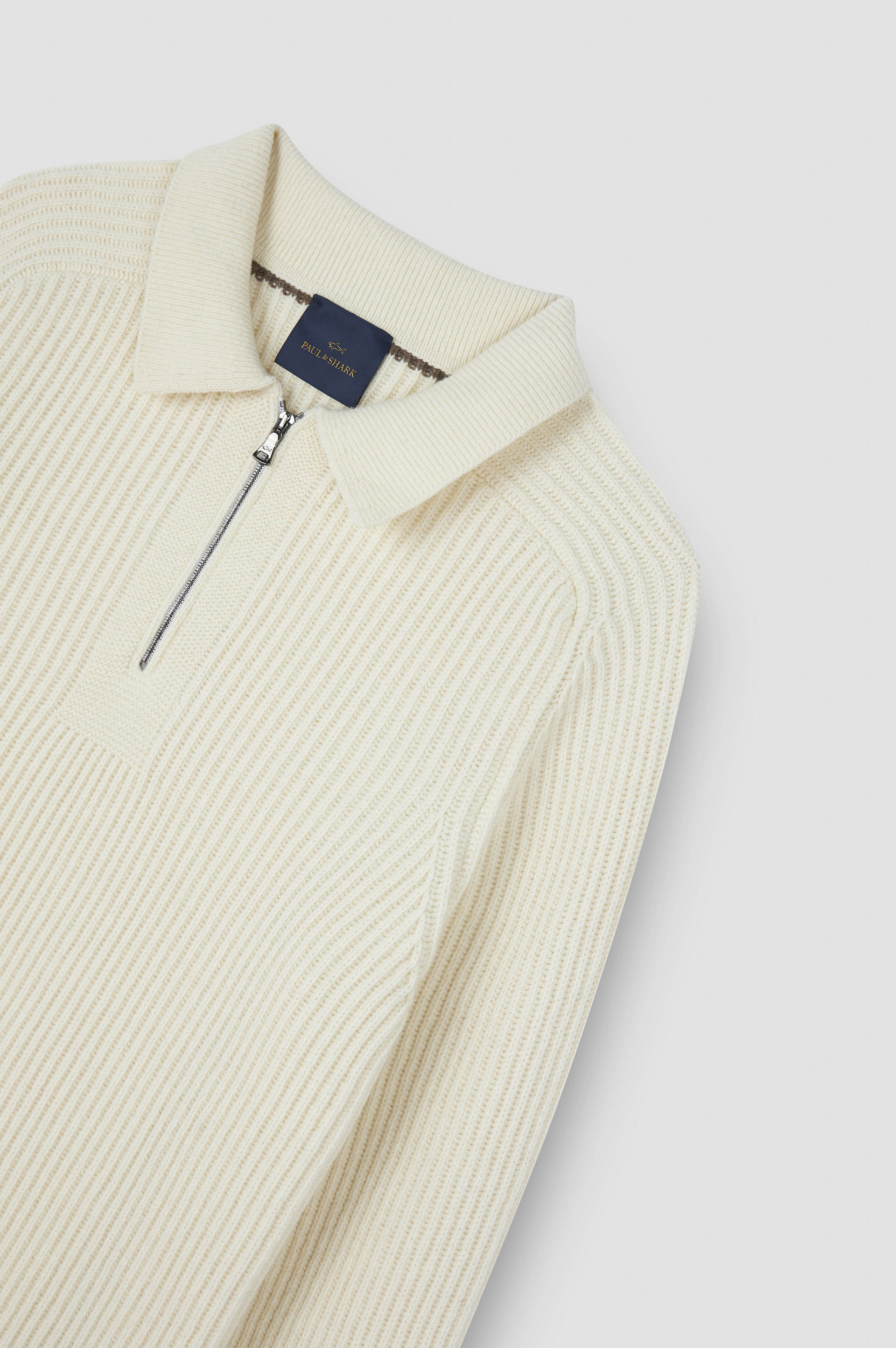 ZIPPED RE-WOOL POLO SHIRT - 5