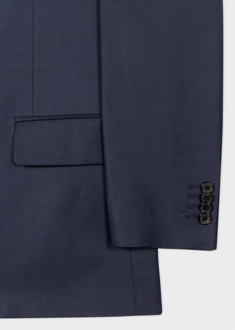 Tailored-Fit Navy Sharkskin Suit 5