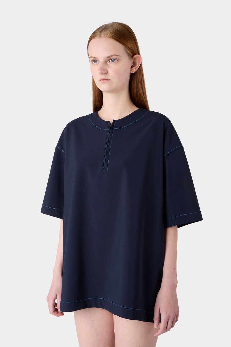 ZIPPED OVER T-SHIRT / dark blue 1