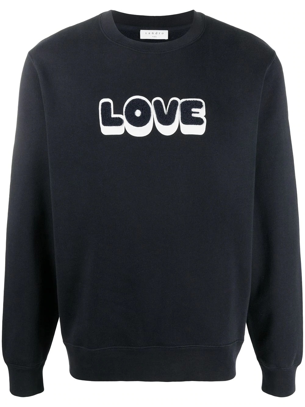 embroidered LOVE print sweatshirt - 1