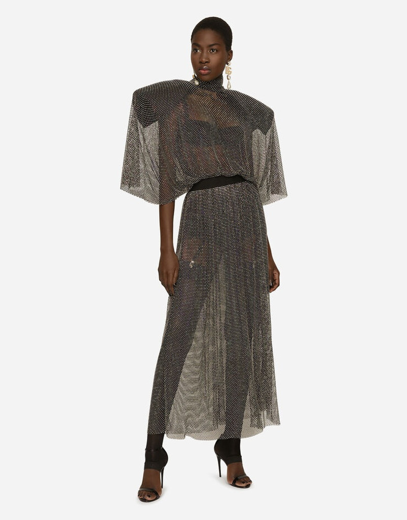 Long mesh dress with rhinestone embellishment 1