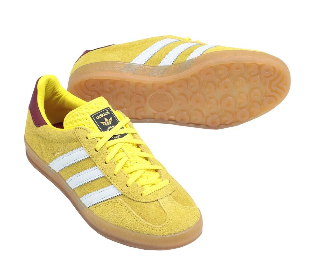 (WMNS) Adidas Originals Gazelle Indoor Shoes 'Bright Yellow Burgundy' IE7003 - 3