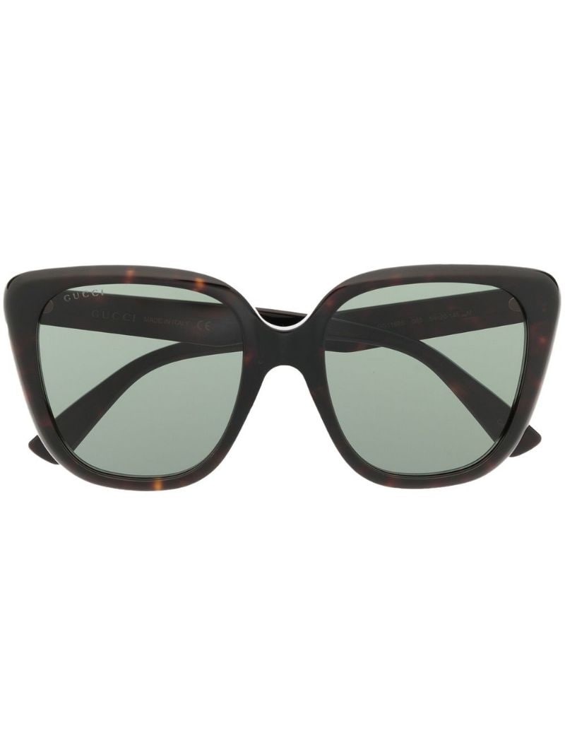 tortoiseshell-effect square-frame sunglasses - 1