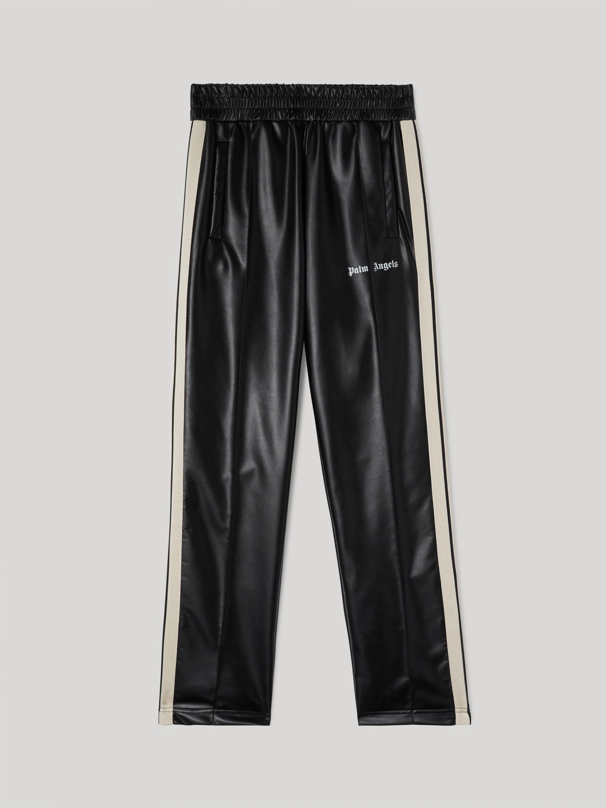 LEATHER TRACK PANTS - 1