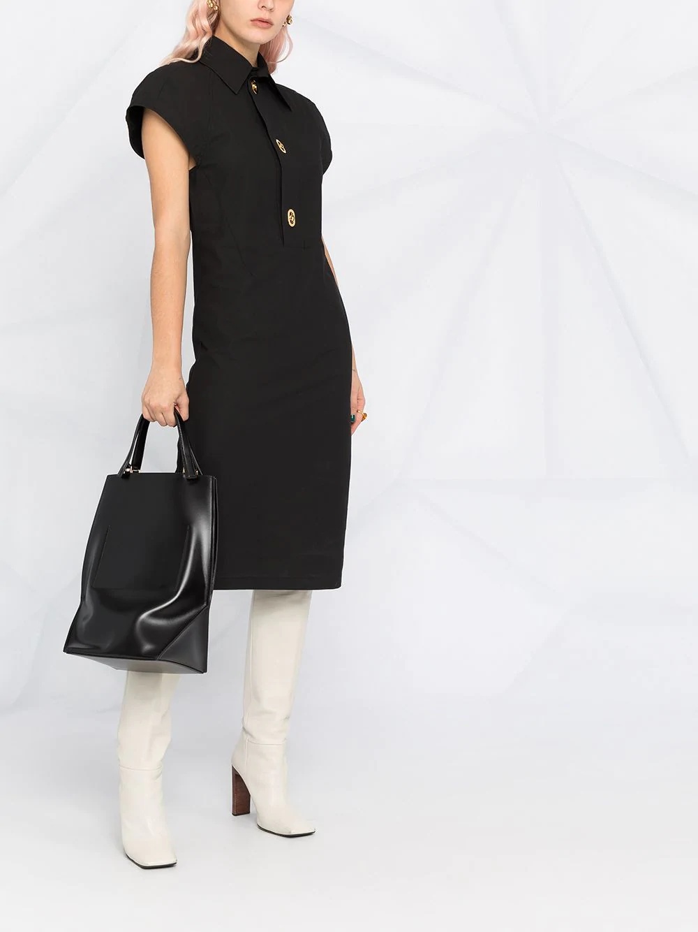 buttoned shirt dress - 5