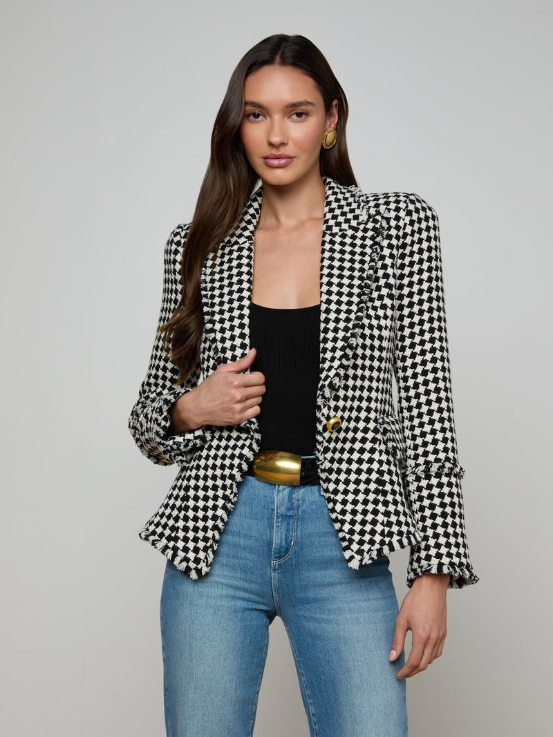 L'AGENCE Kaisley Tweed Blazer outlook