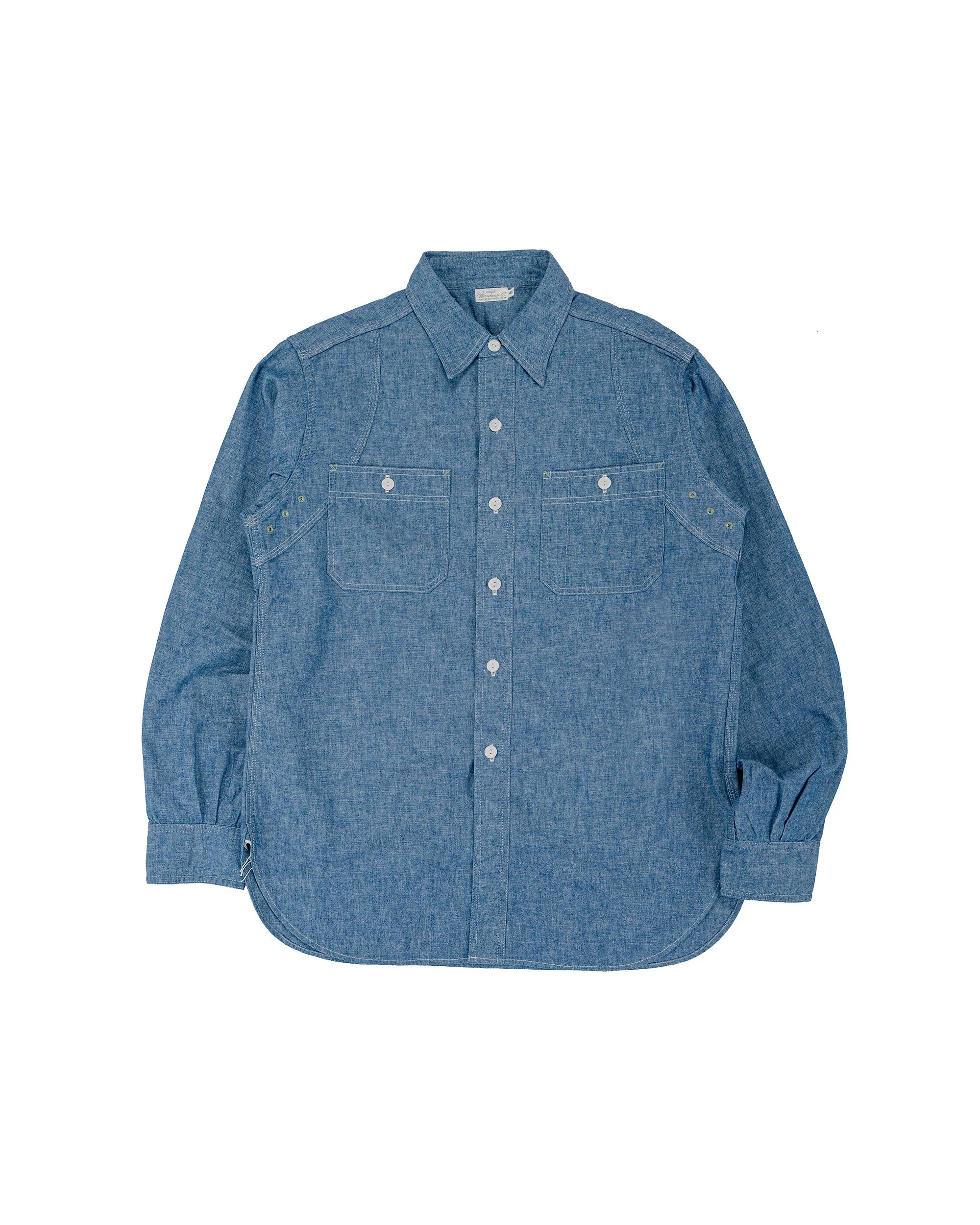 Lot. 3064 Ventilation Triple Stitch Chambray Shirt Sax - 1