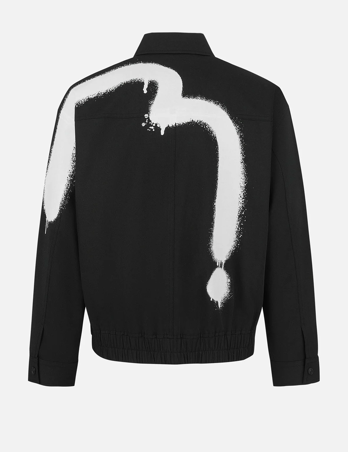 Graffiti Daicock Print Boxy Fit Zip Up Jacket - 1