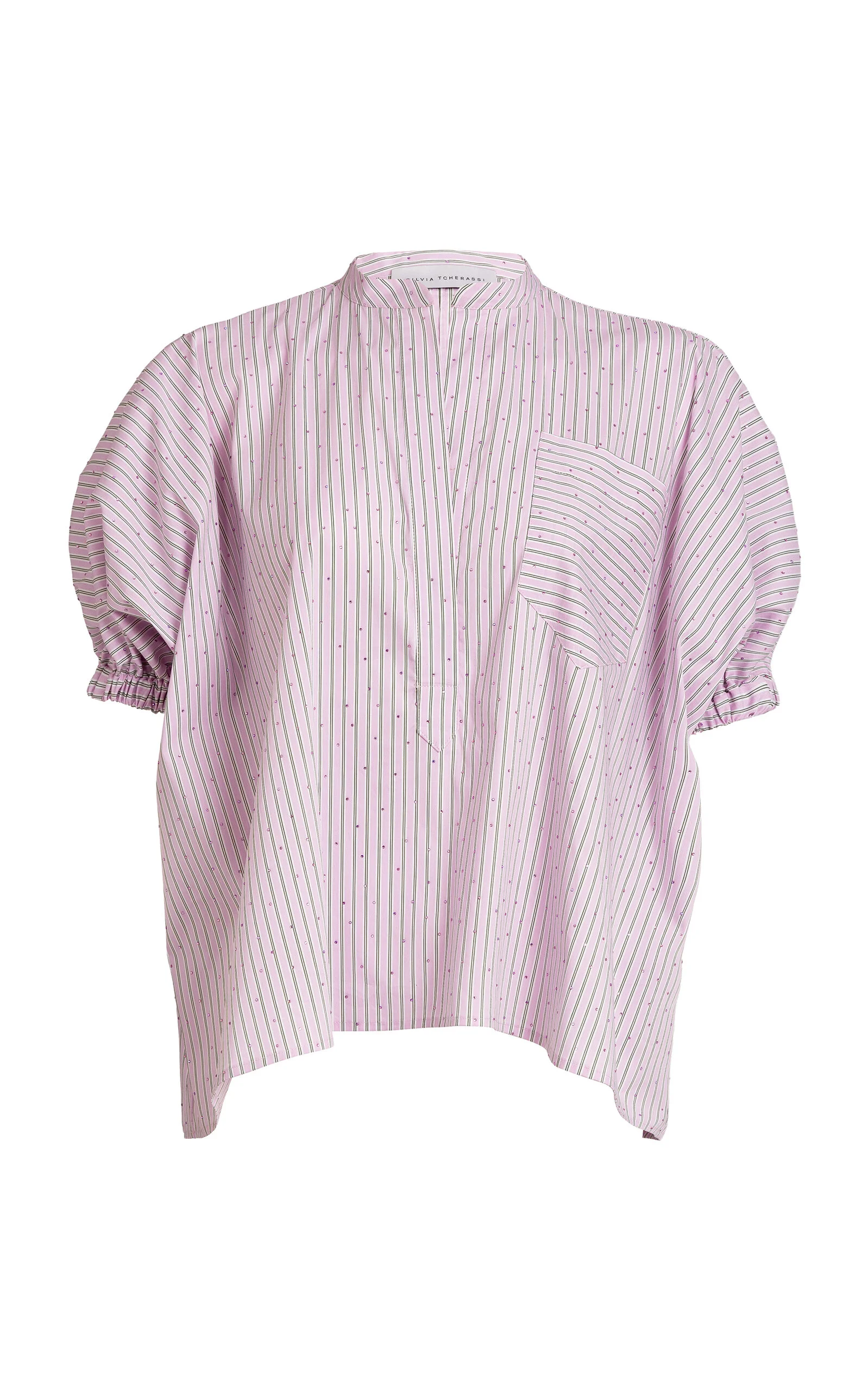 Susane Cotton-Blend Striped Blouse pink - 1