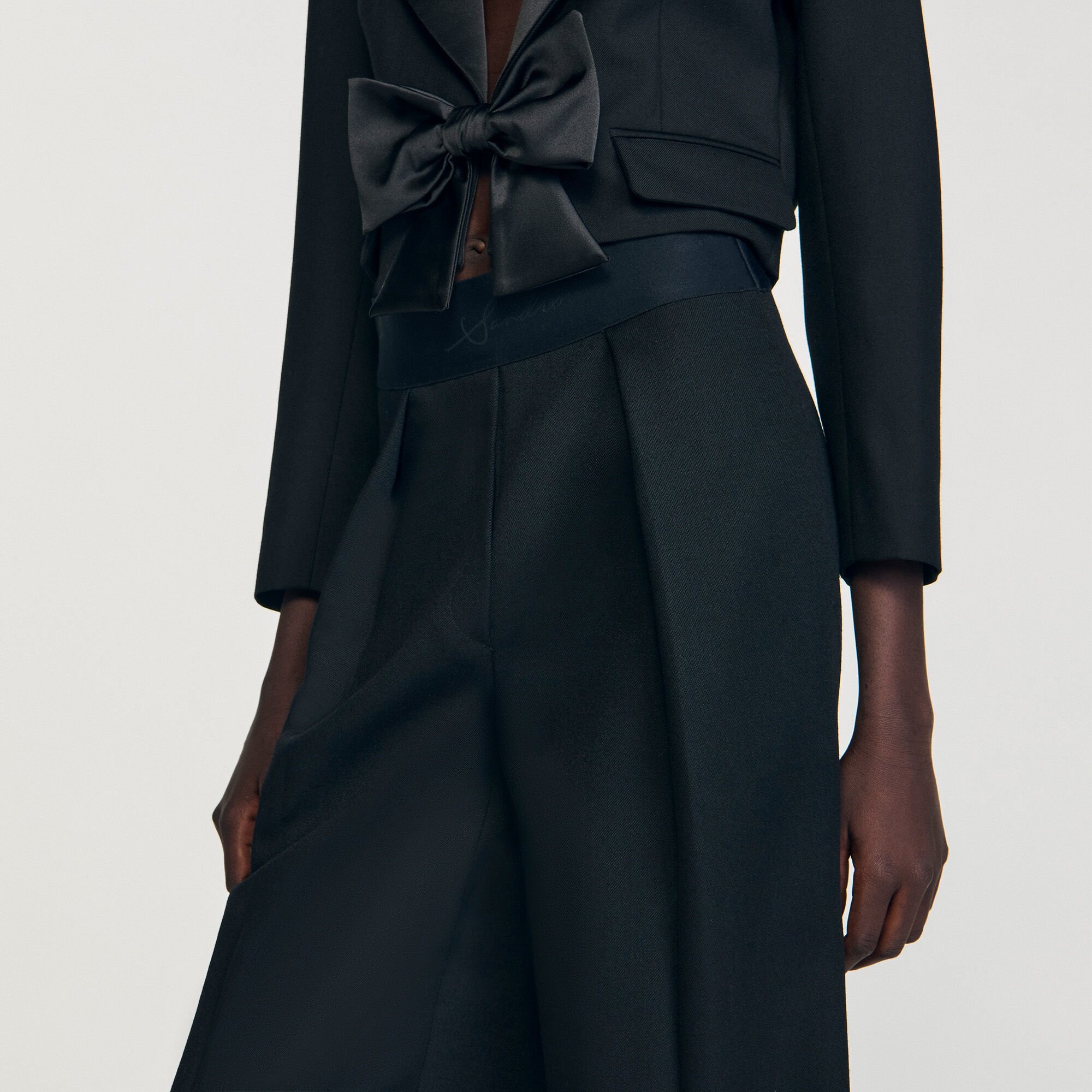 WIDE-LEG ELASTIC WAIST TROUSERS - 3