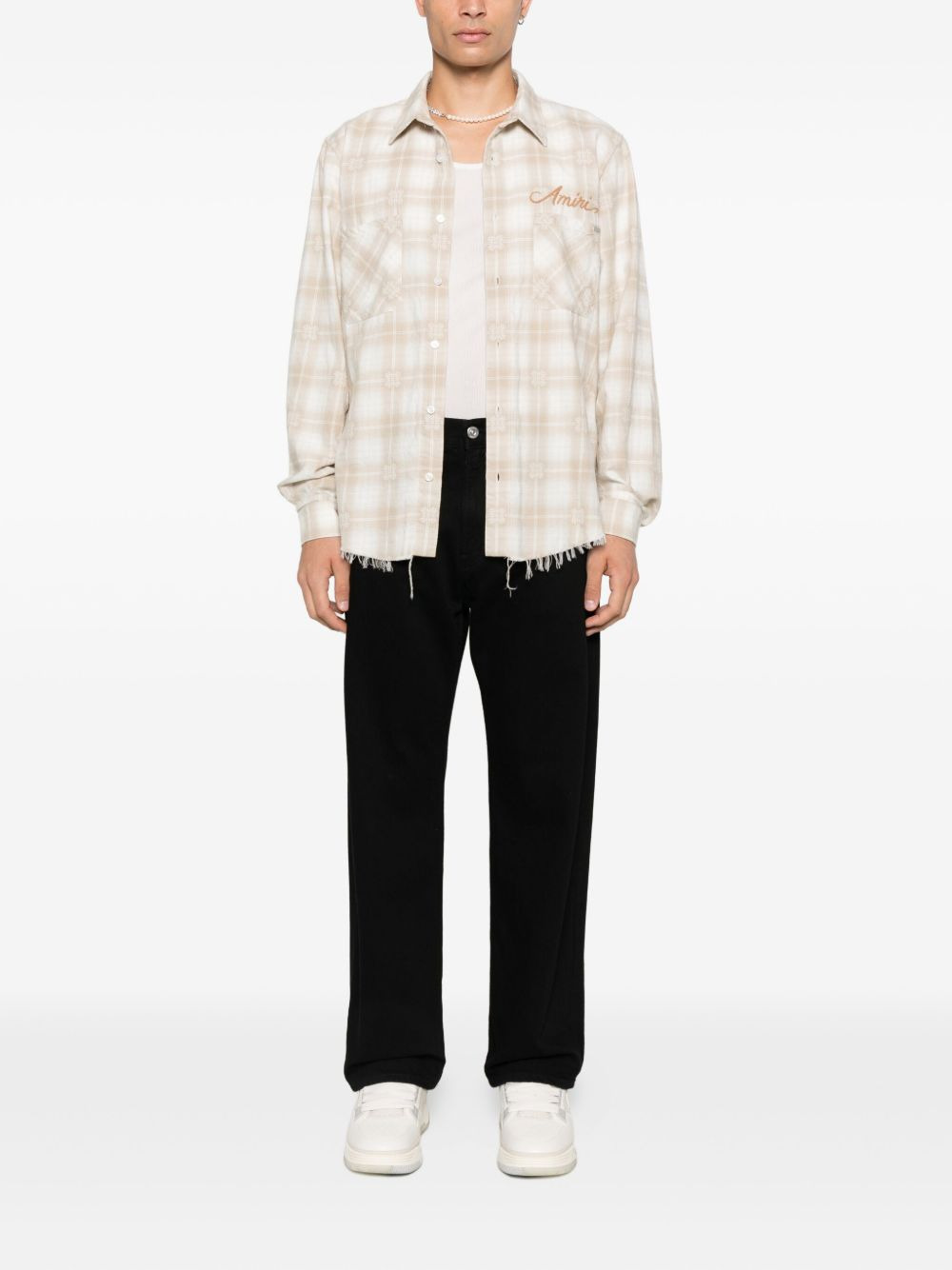 checked frayed shirt - 2