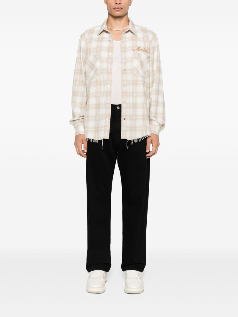 AMIRI checked frayed shirt outlook