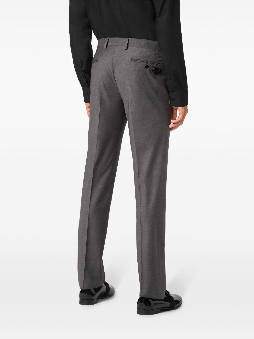 straight-leg wool-blend trousers - 4