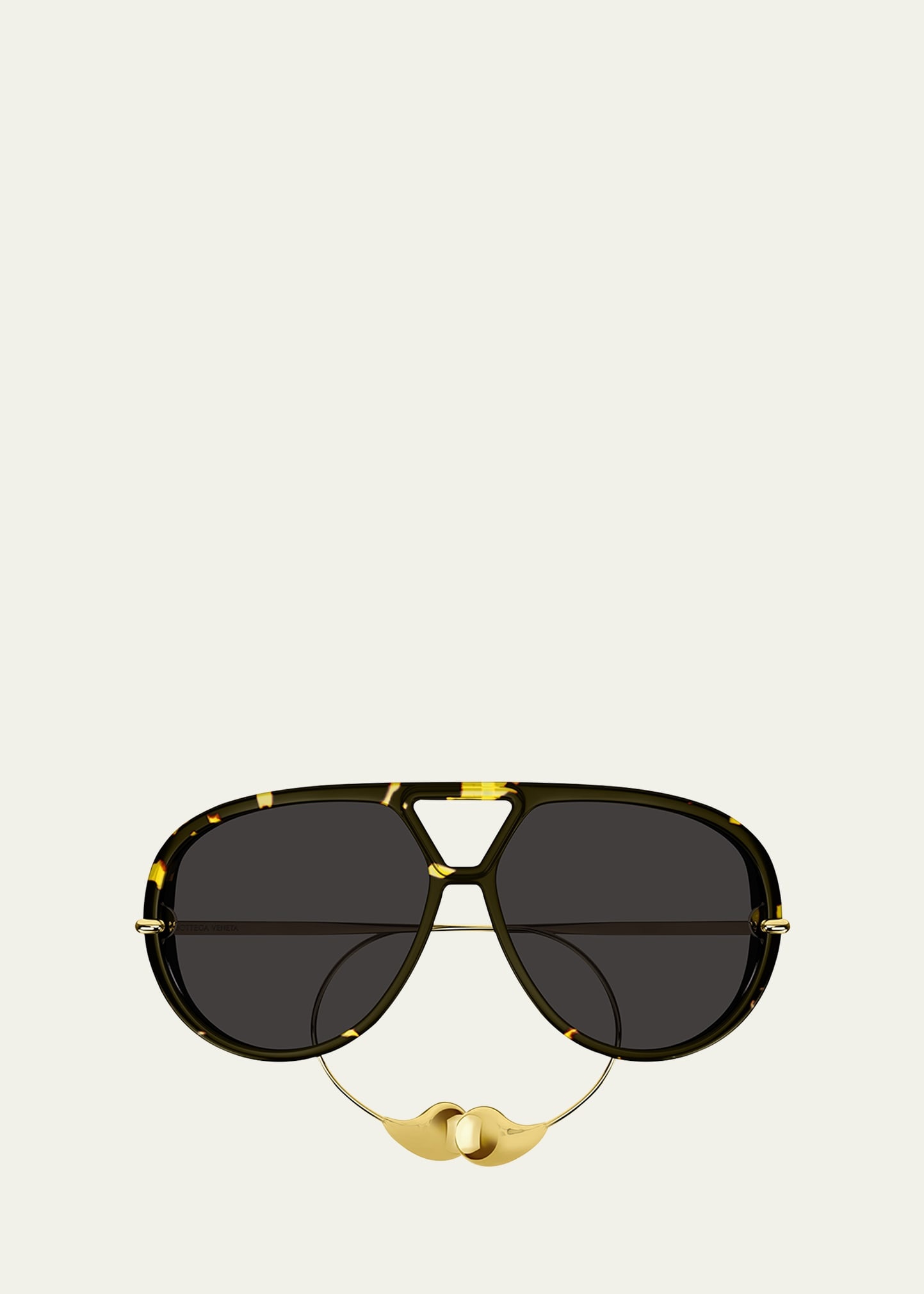 Geometric Acetate & Metal Alloy Aviator Sunglasses - 1