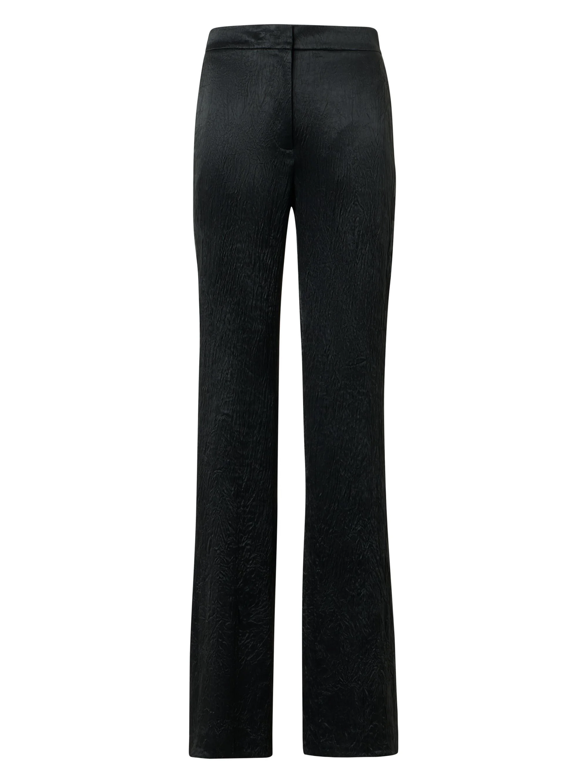 Women's Marla Crinkled Satin Mid-Rise Straight-Leg Pants - Black - 1