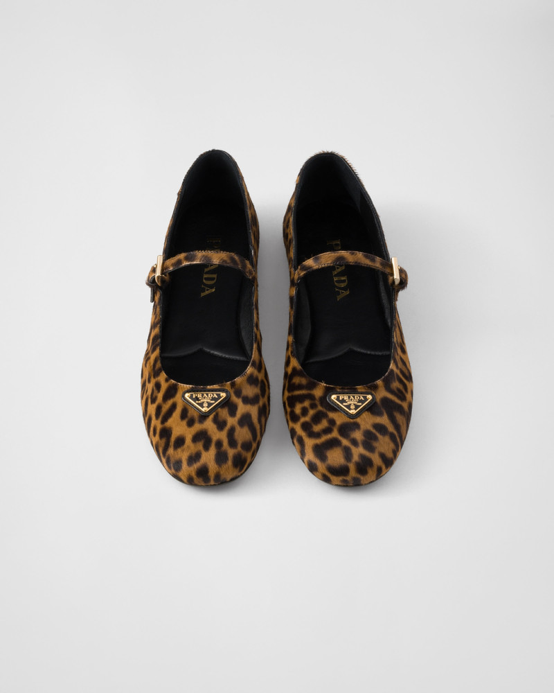 Printed leather ballerinas 3