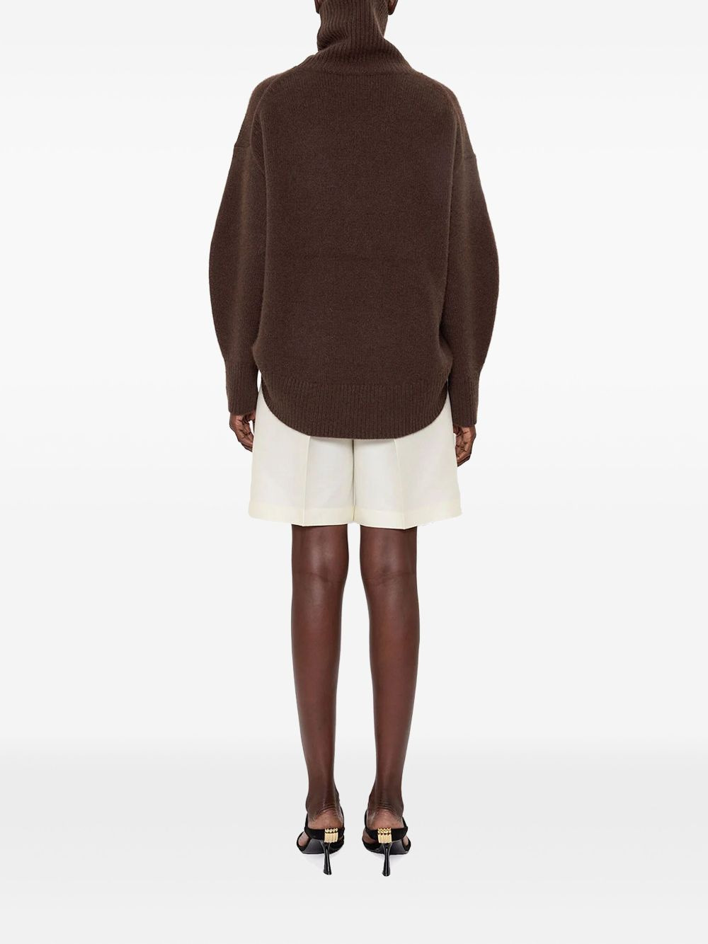 turtleneck balloon-sleeve sweater - 3