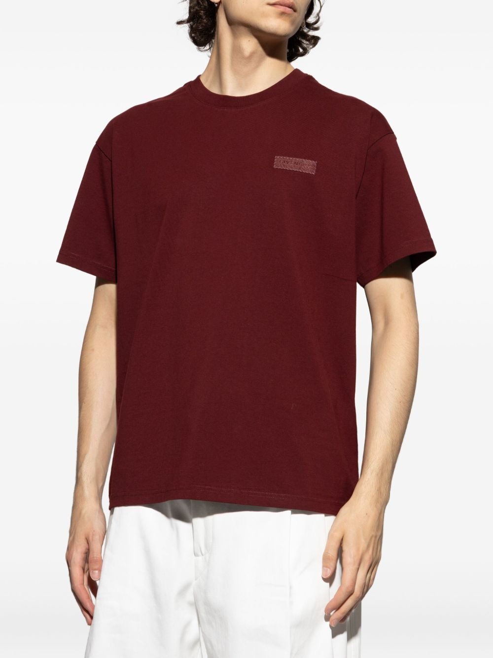 logo-patch cotton T-shirt - 3