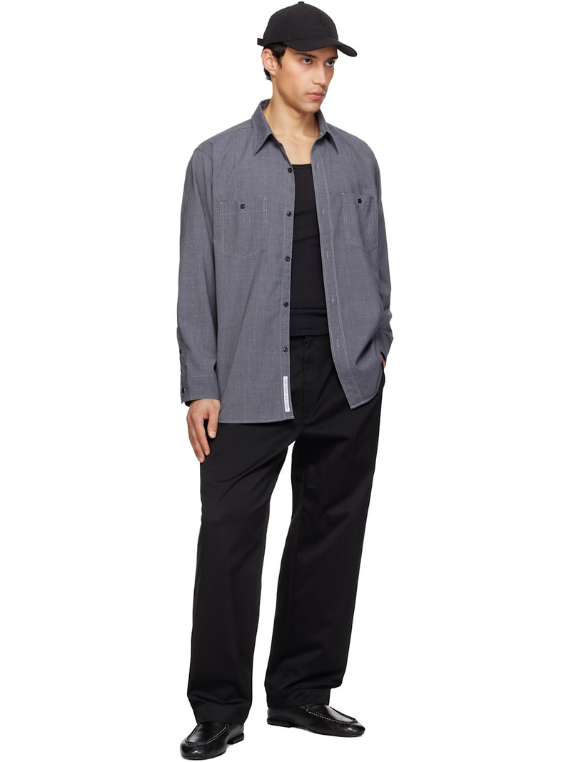 Nanamica Gray Polyester Wool Field Shirt outlook