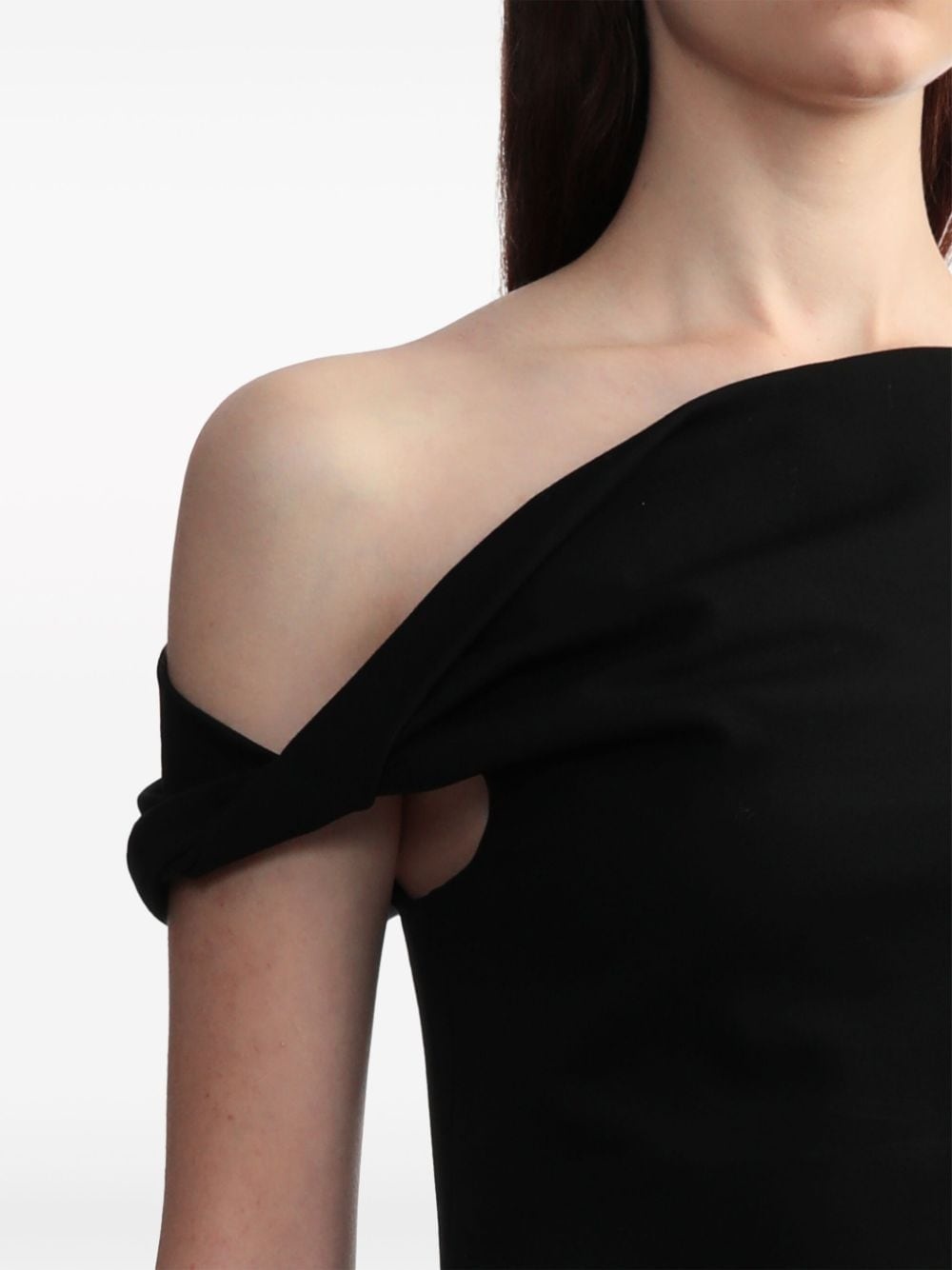 asymmetric-neck sleeveless top - 5