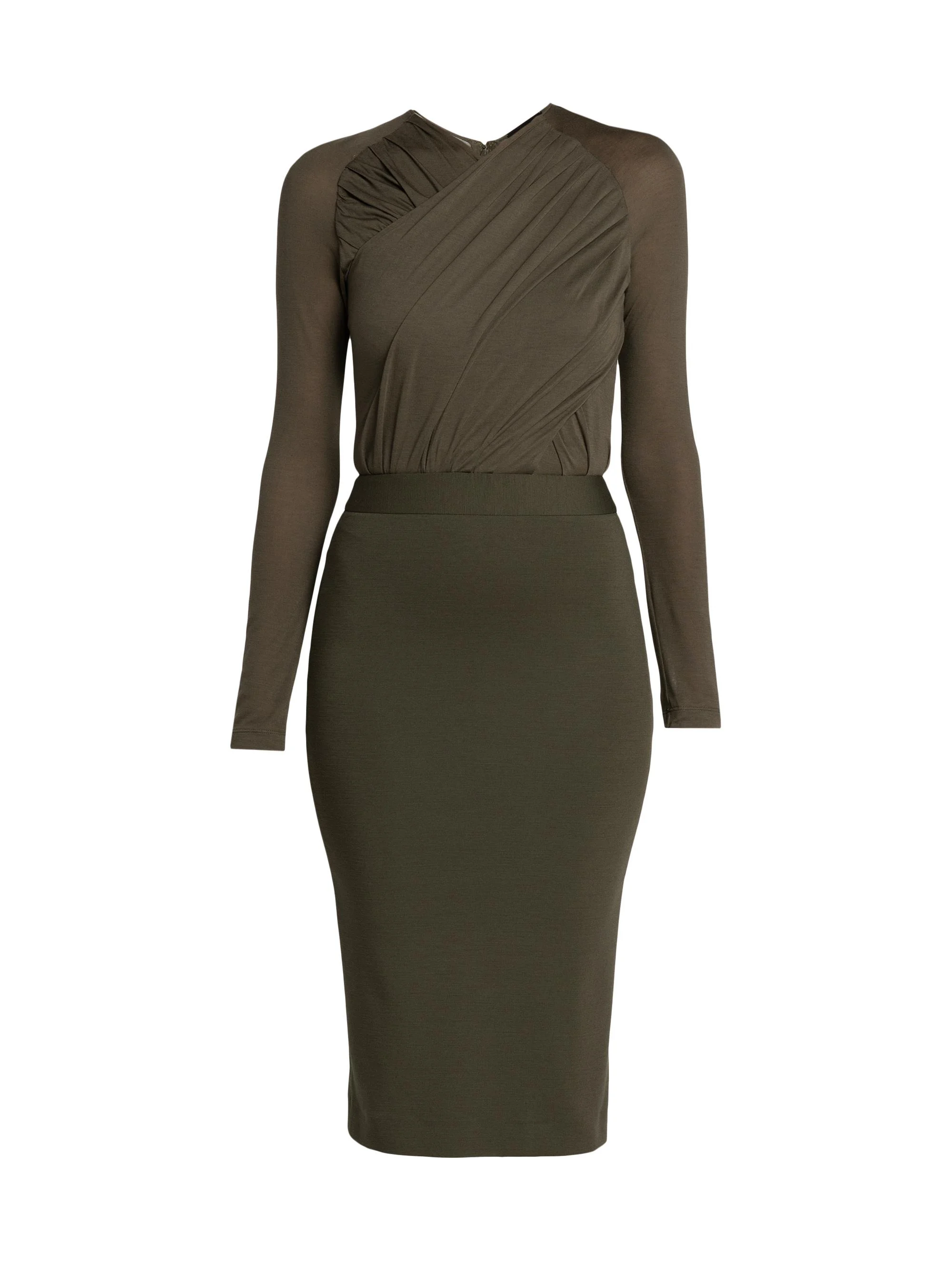 Women's Mix Media Sheath Dress - Tarmac - 1