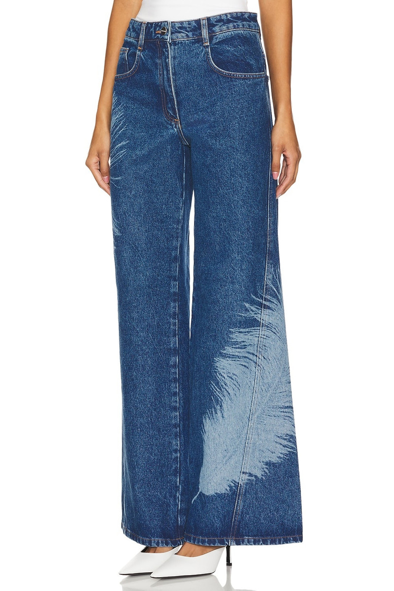 David Koma Feather Print Wide Leg outlook