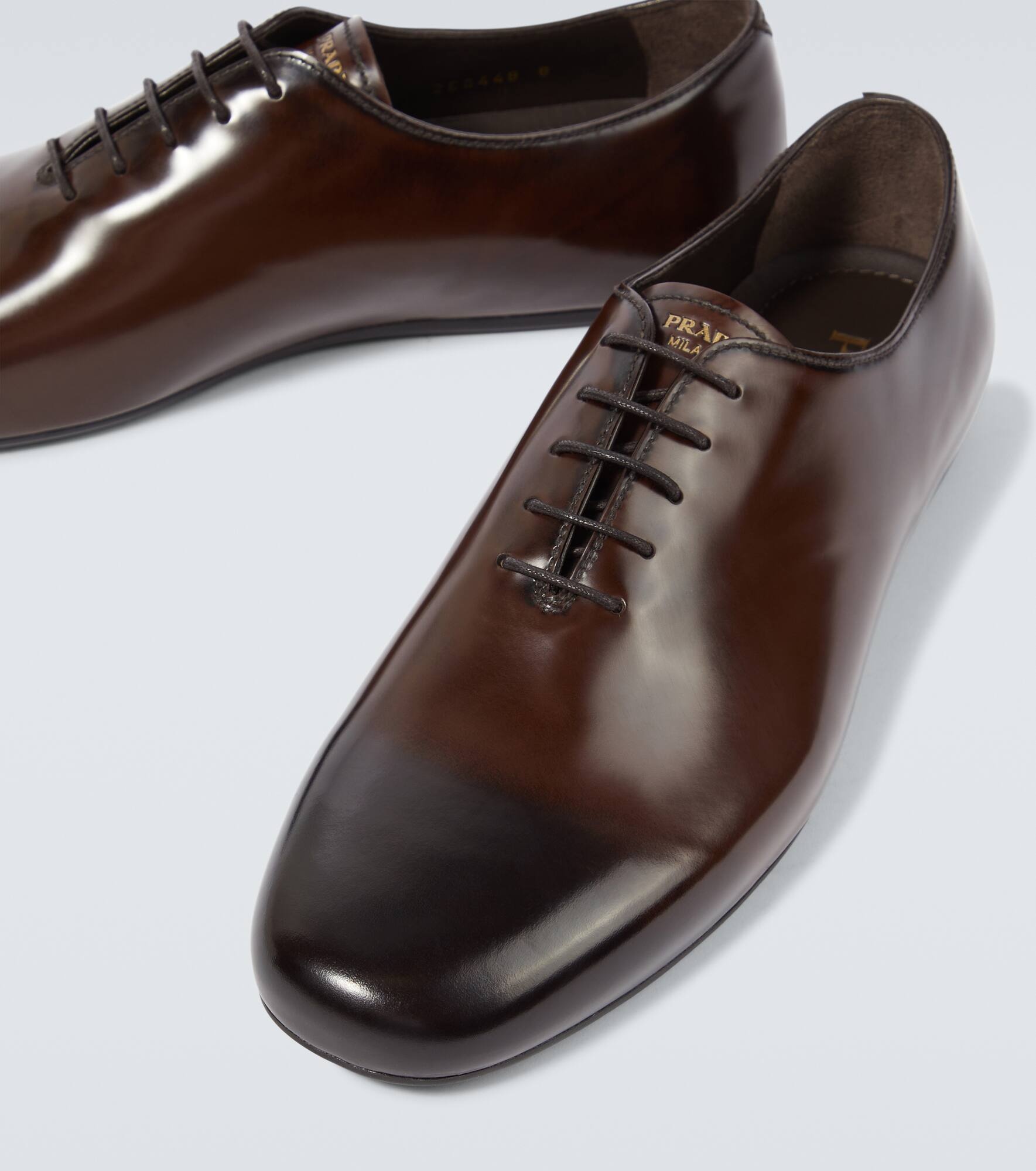 Brushed leather Oxford shoes - 3