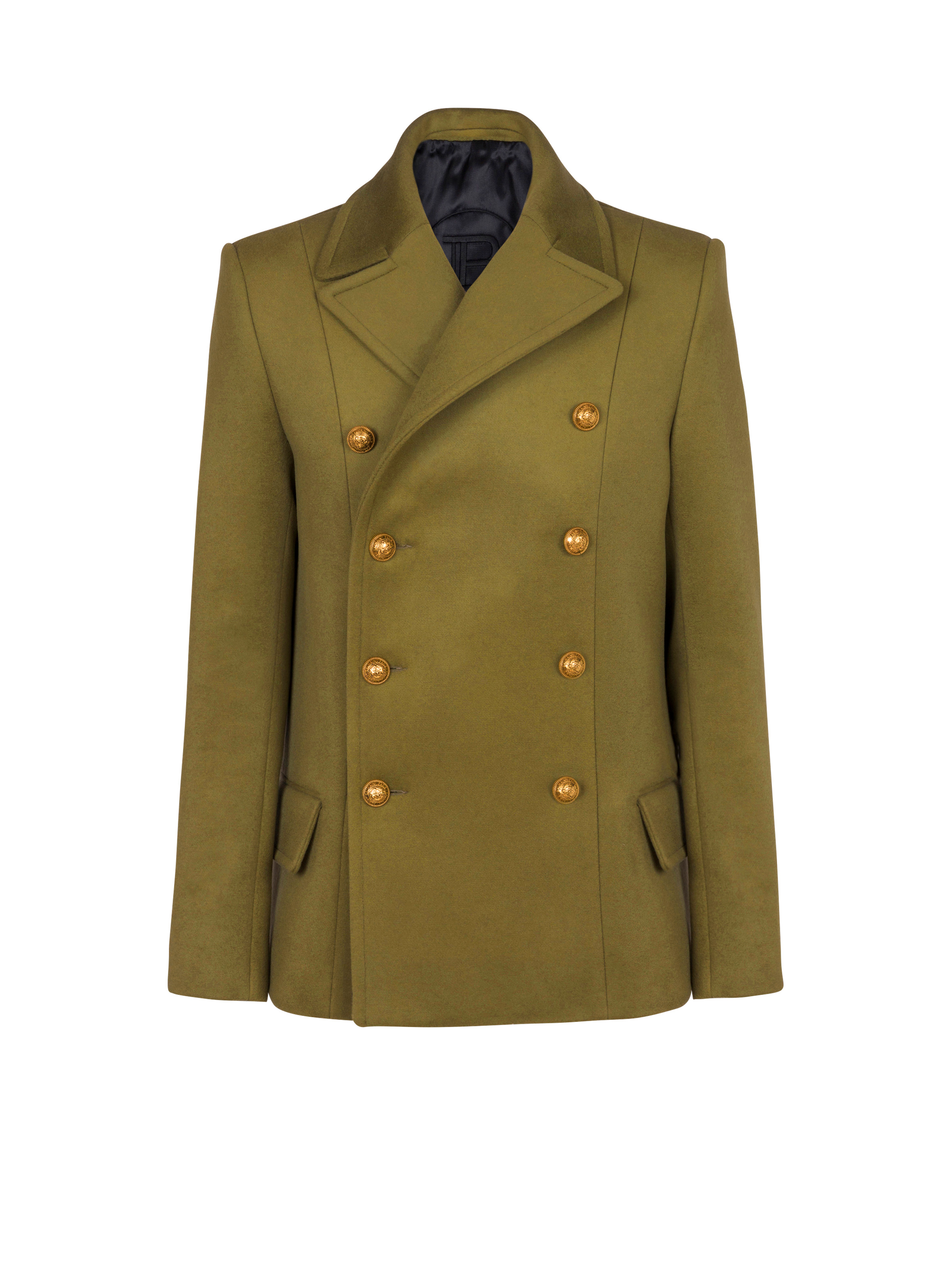 Balmain Double-breasted wool pea coat |