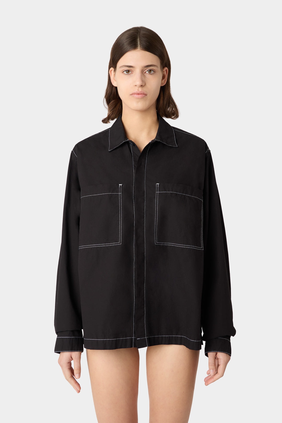 POCKET REGULAR SHIRT / black - 1