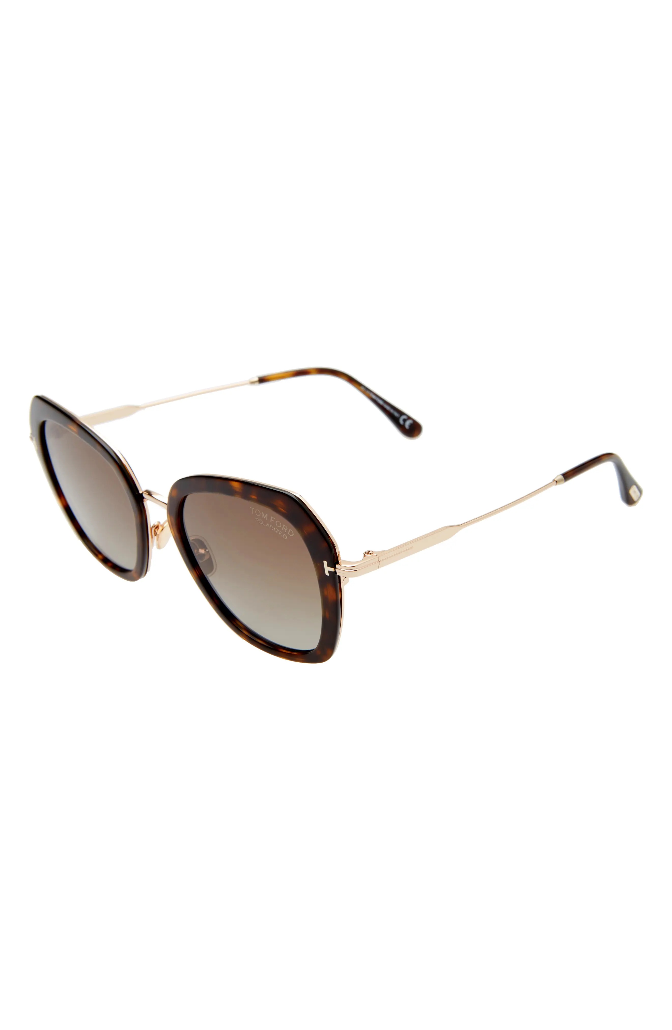 Kenyan 54mm Round Polarized Sunglasses in Havana/Brown - 2