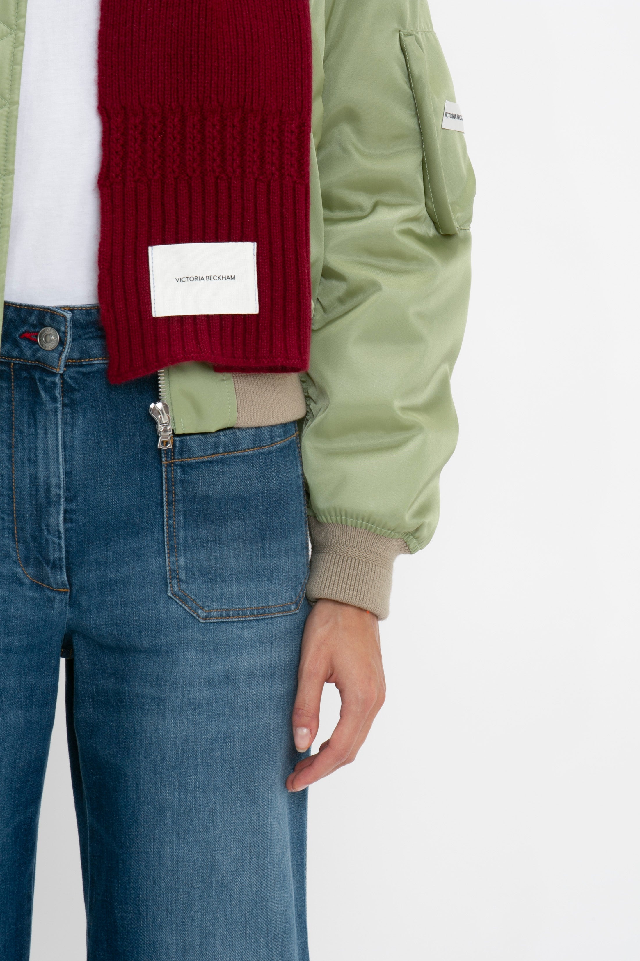 Exclusive Logo Patch Scarf In Burgundy - 5