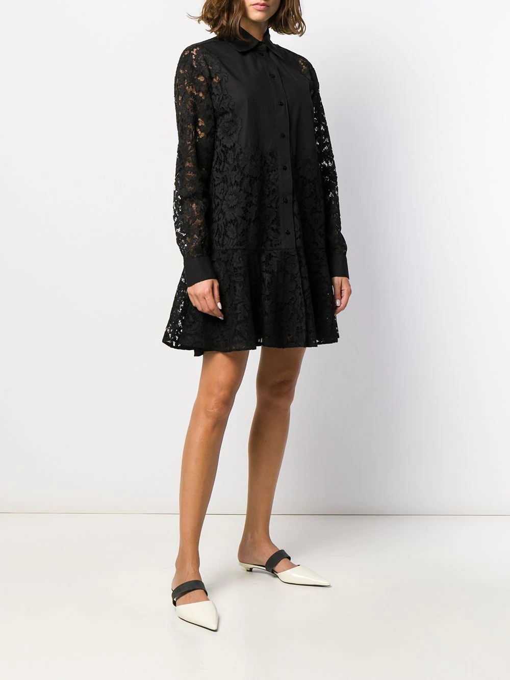 short button-up lace dress - 3