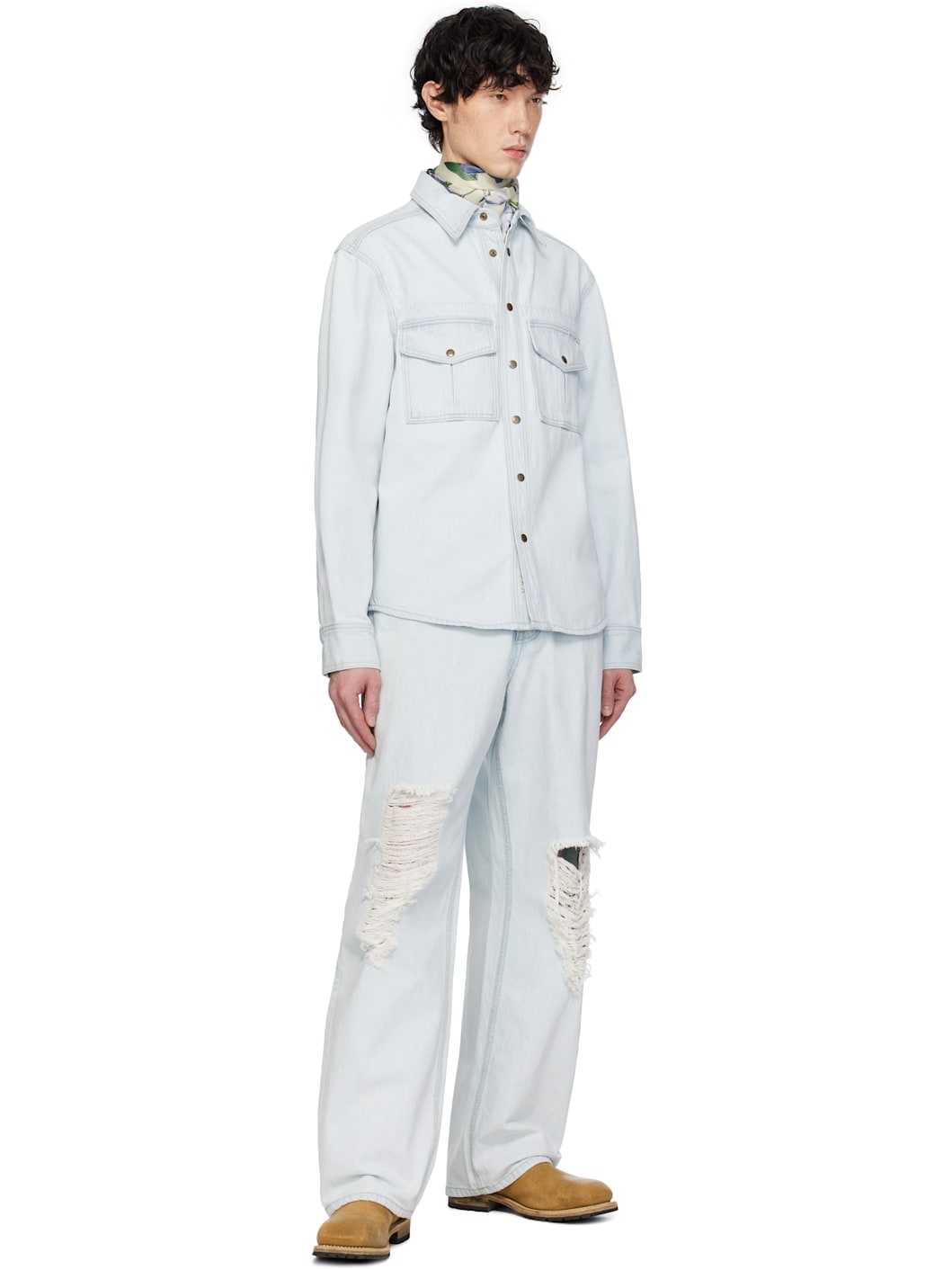 Blue Safari Pocket Denim Jacket - 5