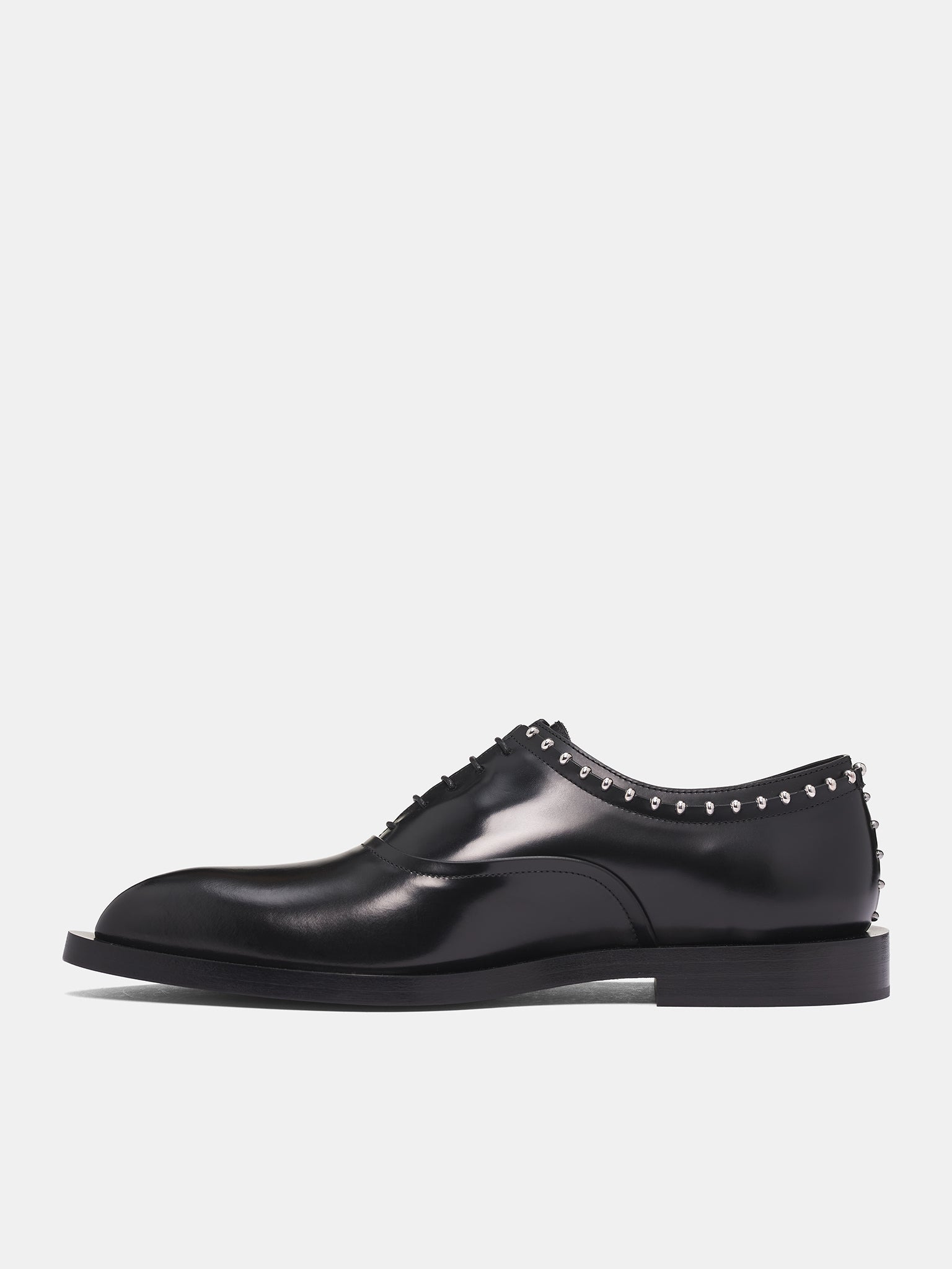 Black Studded Leather Shoes - 3