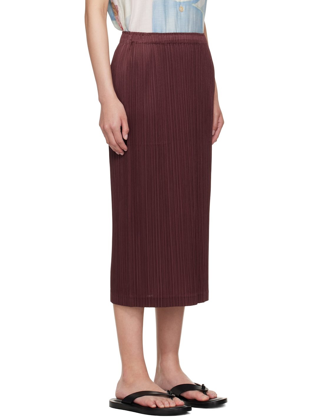 Burgundy May Loop Bottoms Midi Skirt - 2