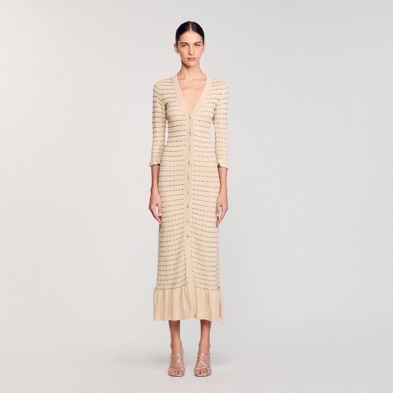 Sandro RHINESTONE KNIT MAXI DRESS outlook