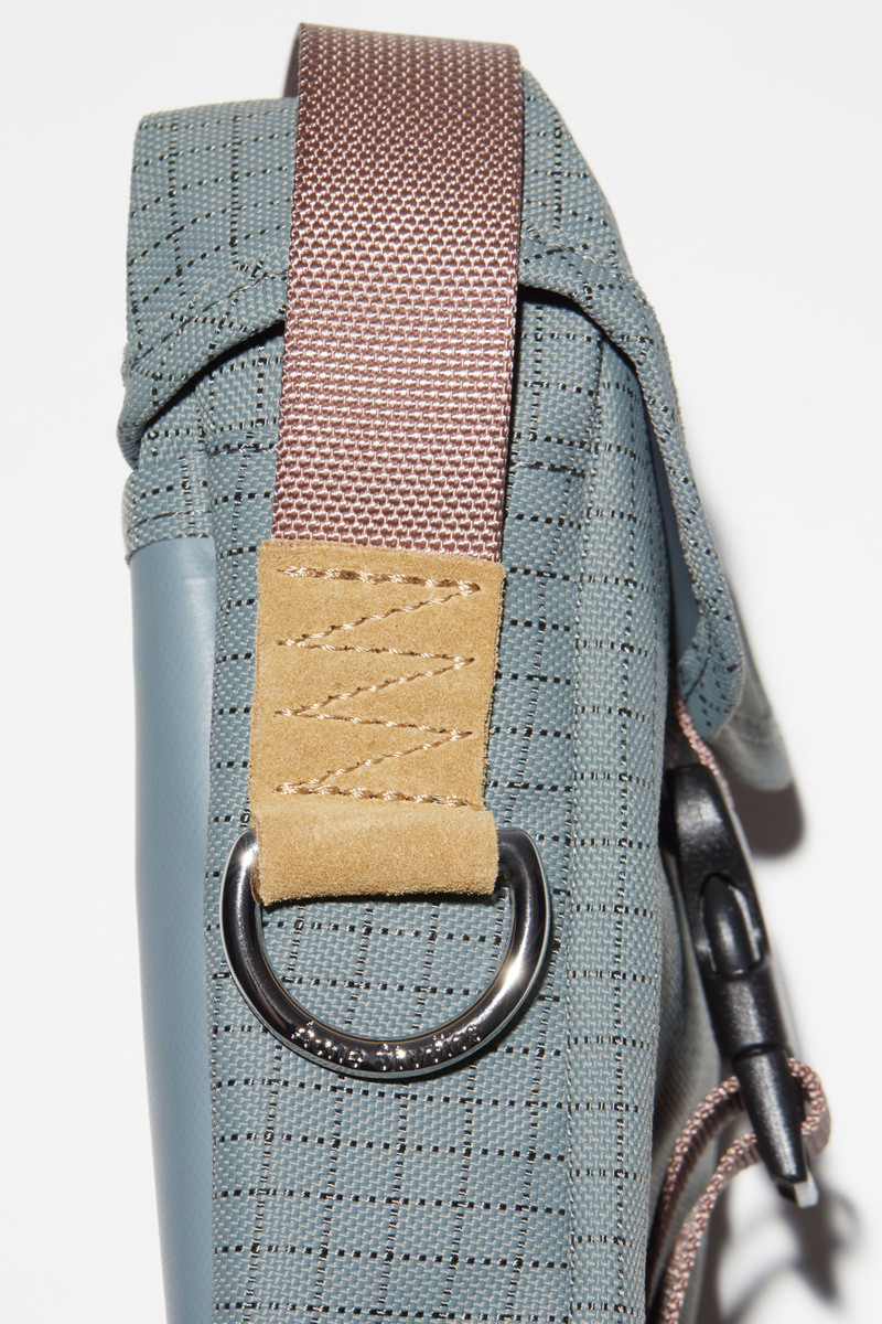 Ripstop phone pouch bag - Dark grey/old pink 6