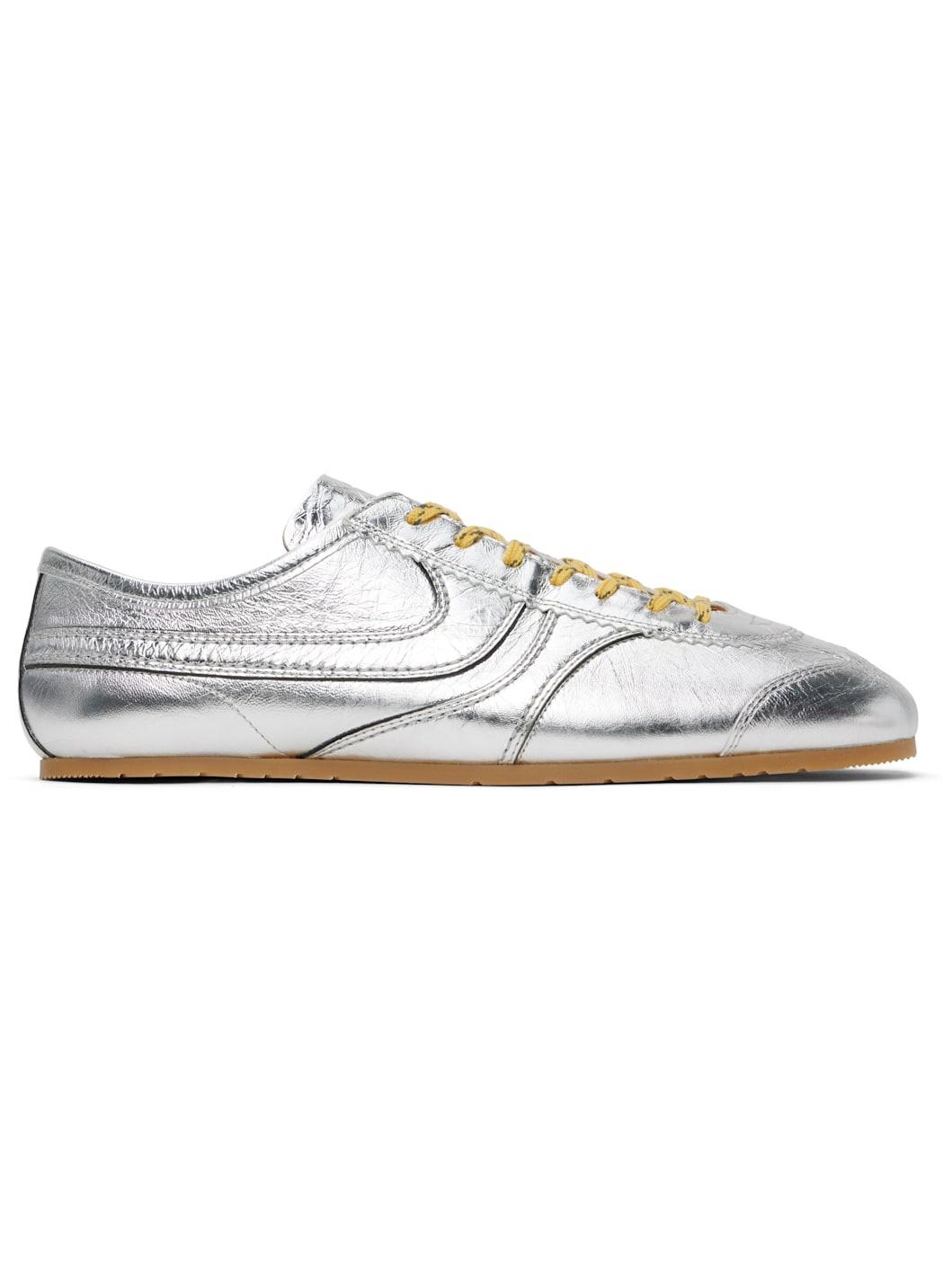 Dries Van Noten Silver Leather Sneakers | REVERSIBLE