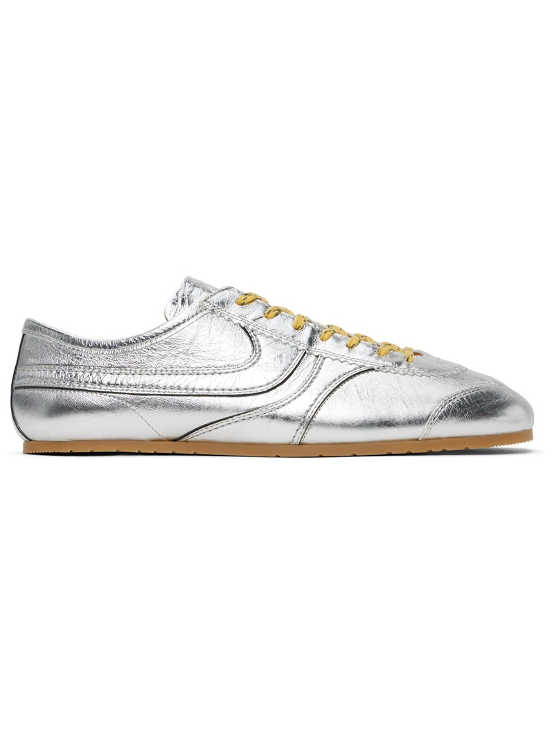 Silver Leather Sneakers 1
