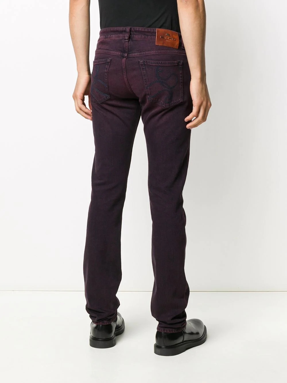 washed slim-fit jeans - 4